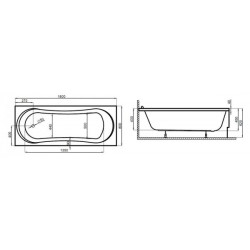 Elegancja i Klasa: Prostokątna Wanna Gracja 180x80 cm z Syfonem Chromowym