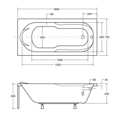 Wanna BONA 170 - Stylowa prostokątna relaksacja ze stelażem typ W w zestawie