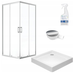 Luksusowa Kabina Prysznicowa 90x90 Bresso Chrom z Brodzikiem - Nowoczesny Design i Komfort