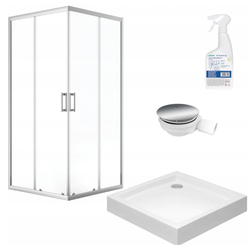 Luksusowa Kabina Prysznicowa 90x90 Bresso Chrom z Brodzikiem - Nowoczesny Design i Komfort