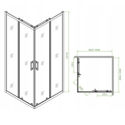 Luksusowa Kabina Prysznicowa 90x90 Bresso Chrom z Brodzikiem - Nowoczesny Design i Komfort