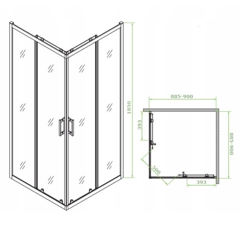 Luksusowa Kabina Prysznicowa 90x90 Bresso Chrom z Brodzikiem - Nowoczesny Design i Komfort