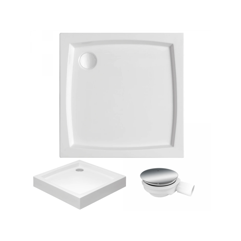 Luksusowa Kabina Prysznicowa 90x90 Bresso Chrom z Brodzikiem - Nowoczesny Design i Komfort