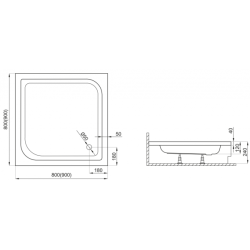 Elegancki Brodzik Polimat TENOR 80x80 z Syfonem - Komfort i Styl w Twojej Łazience!