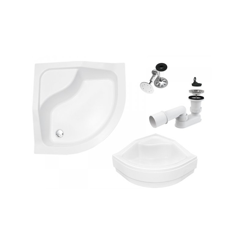 Oliver Plus: Głęboki Brodzik 80x80 z Obudową & Gratis Syfon - Antybakteryjny & Trwały