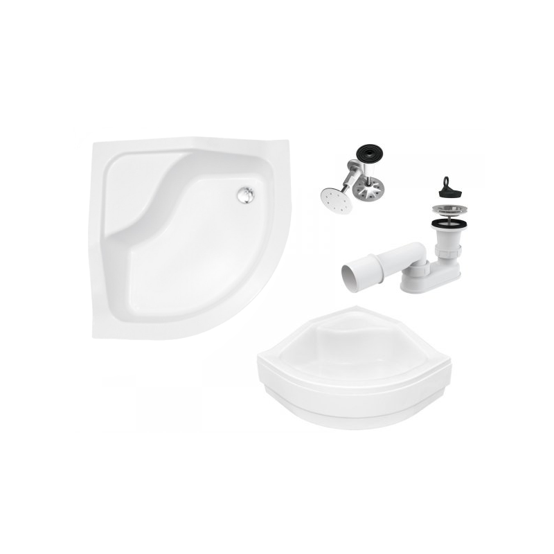 Brodzik Półokrągły BESCO Oliver 90x90 - Antybakteryjny i Super Wytrzymały!