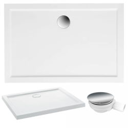 GOLIAT 110x80 Brodzik Akrylowy na Posadzkę + Syfon Gratis, Nowoczesna Prostota!