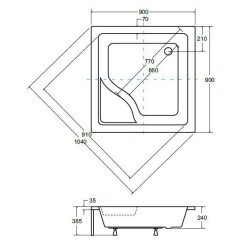BESCO Igor 90x90 Brodzik z Obudową i Syfonem - Elegancja i Trwałość!