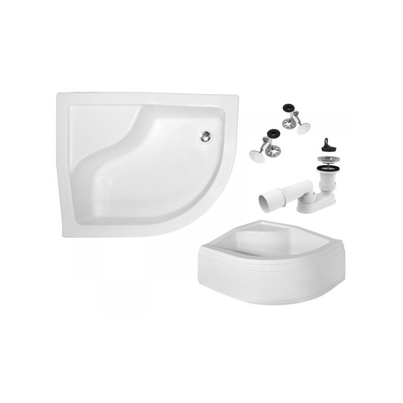 Besco Maxi 100x80 lewy brodzik głęboki z obudową i syfonem - elegancja i trwałość