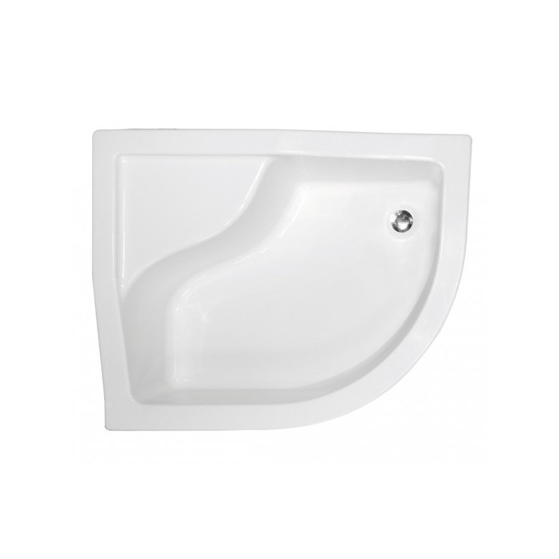 Besco Brodzik Maxi 120x85 asymetryczny lewy Z syfonem