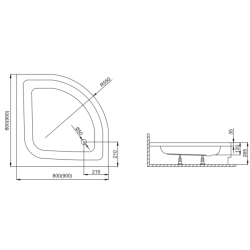 Polimat Brodzik Pako 80x80 z Obudową i Syfonem