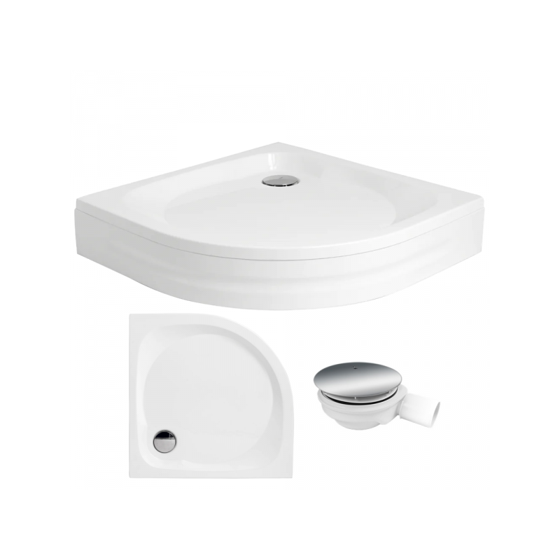 Stylowy Brodzik Półokrągły 90x90 z Syfonem i Obudową - Elegancja i Funkcjonalność w Łazience