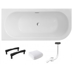 Besco Avita wanna Slim+ 160x75 akrylowa z nóżkami i syfonem lewa