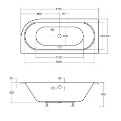 Elegancka Wanna Narożna AVITA SLIM+ 180L - Komfort i Styl dla Twojej Łazienki