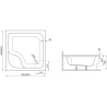 Kwadratowy brodzik akrylowy TENOR 80x80 - Elegancja i komfort w Twojej łazience