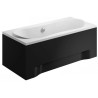 Luksusowa wanna Polimat Long 180x80 z czarną obudową – nowoczesne SPA w Twoim domu!