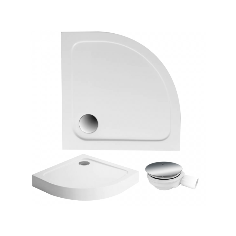 Odkryj Komfort: Półokrągły Brodzik 90x90 STANDARD z Akrylu + Syfon Gratis