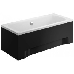 Ines Black Elegance: Wanna 180x80 z Czarną Obudową i Syfonem dla Luksusu w Twojej Łazience