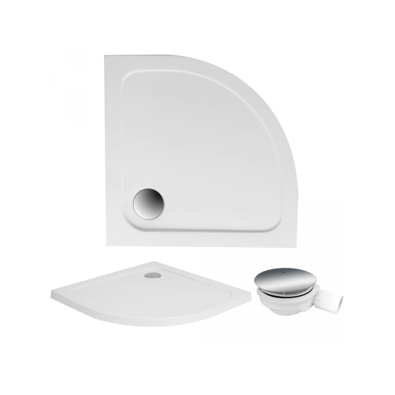 Nowoczesny Brodzik Półokrągły 90x90 z Syfonem – Komfortowy i Kompaktowy Design