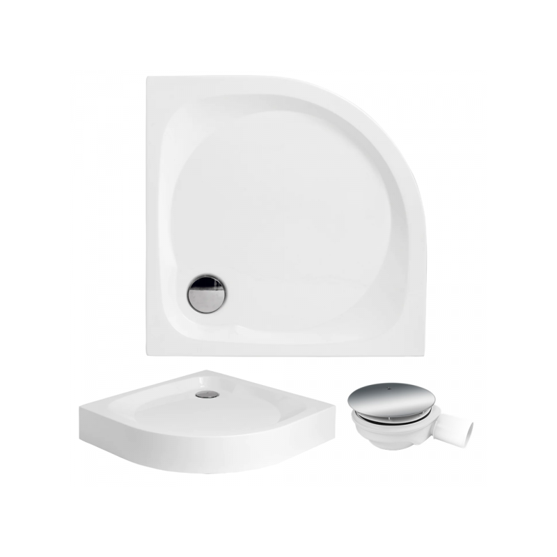 Elegancki Brodzik Akrylowy Półokrągły 100x100 z Syfonem - Stylowa Łazienka