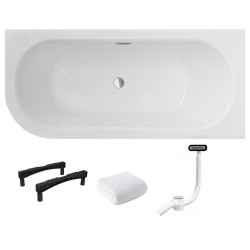 Elegancka Wanna Asymetryczna SLIM+ 160P z Syfonem Chrome - Nowoczesny Styl w Twojej Łazience!