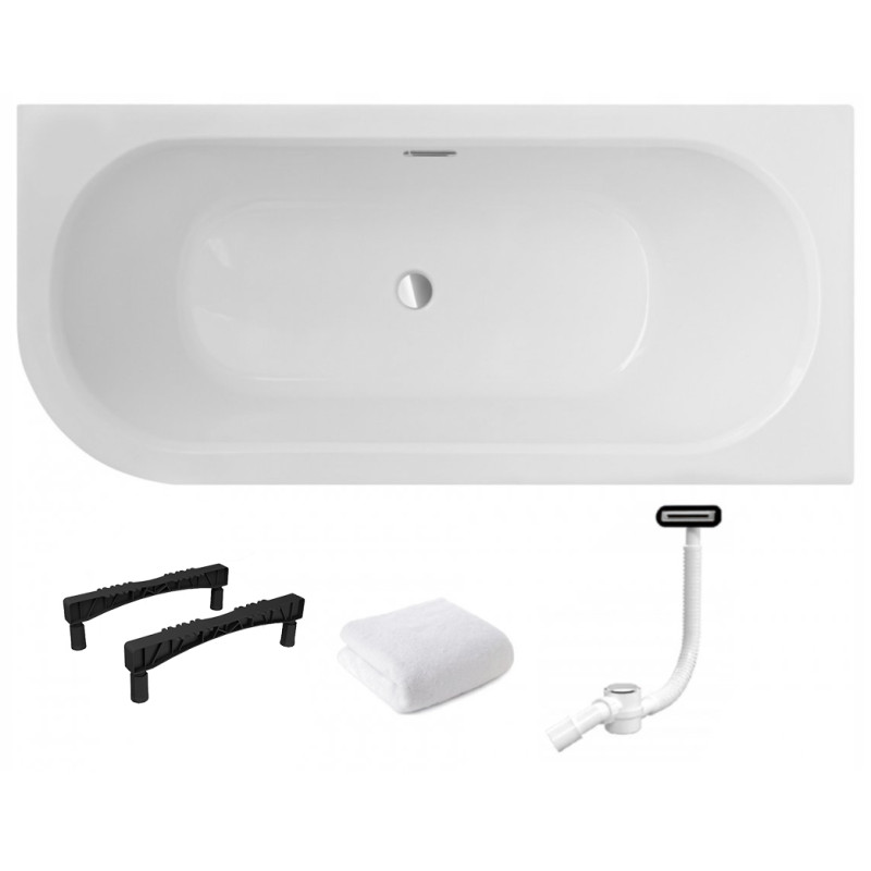 AVITA SLIM+ Premium Wanna Asymetryczna z Syfonem Chrom - Elegancja i Funkcjonalność w Jednym