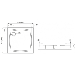 Elegancki Brodzik Akrylowy Patio 90x90 Biały - Nowoczesność i Styl w Twojej Łazience