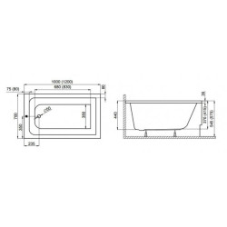 Elegancka Wanna Akrylowa Polimat Capri 120x70 cm z Nowoczesną Obudową i Syfonem!