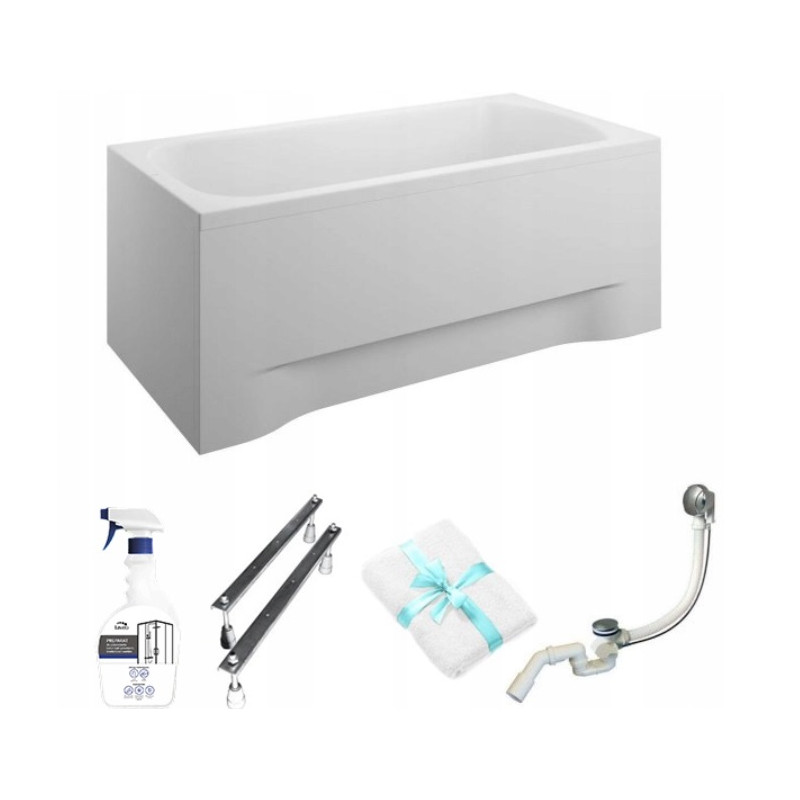 Elegancka Wanna Akrylowa CLASSIC 120x70 z Obudową i Syfonem