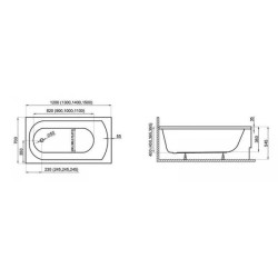 Elegancka Wanna Akrylowa CLASSIC 120x70 z Obudową i Syfonem