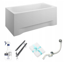 Wanna Polimat Capri 120x70 Akrylowa z Syfonem i Elegancką Białą Obudową