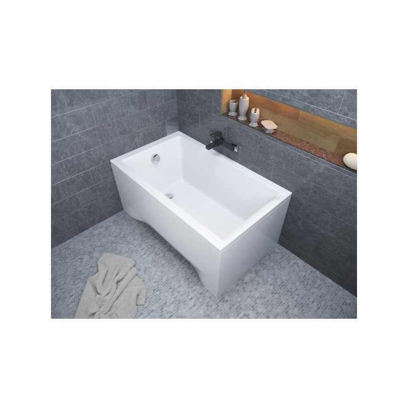 Wanna Polimat Capri 120x70 Akrylowa z Syfonem i Elegancką Białą Obudową