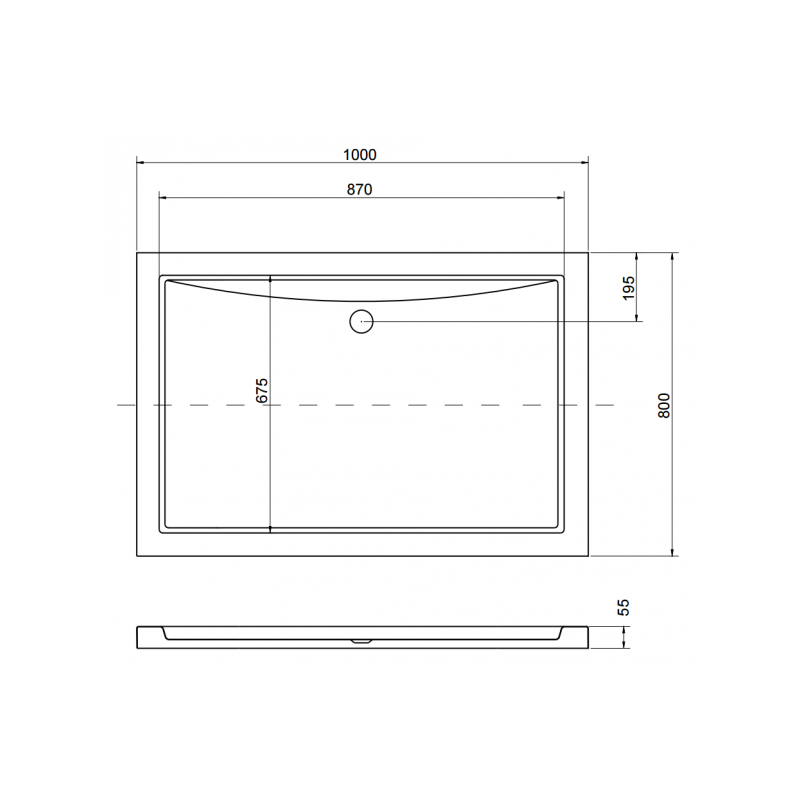 Elegancki Brodzik Prostokątny Slimline z Akrylu Sanitarnego - Biały Design