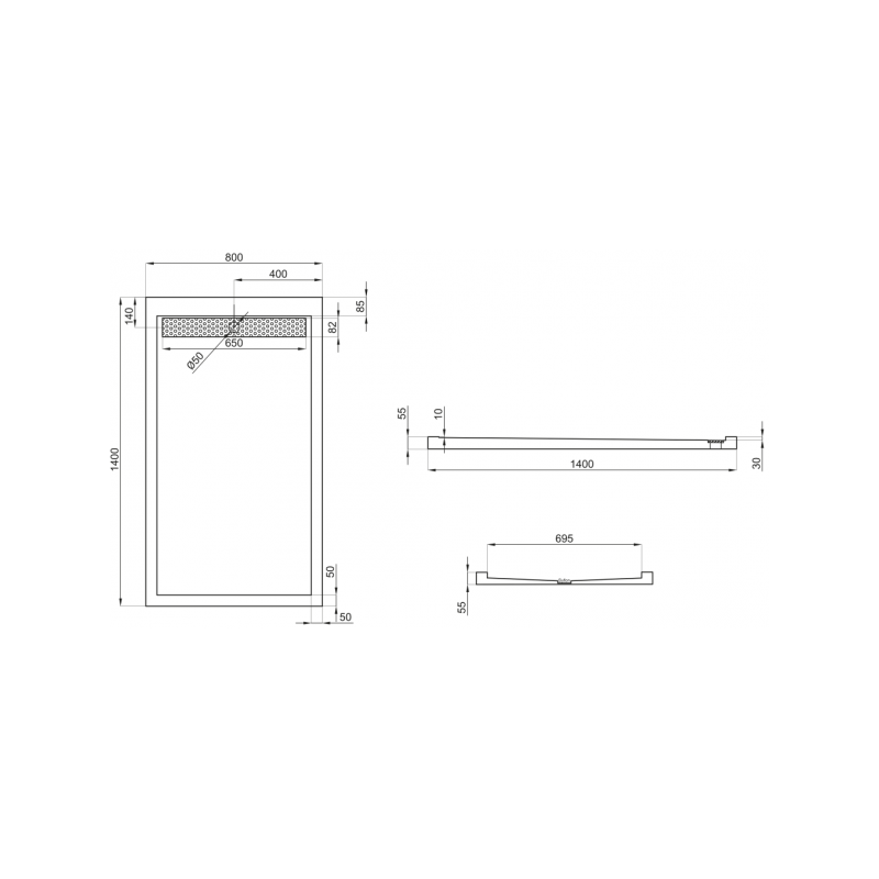 Brożek WEST 140x80 Akryl Premium z Rusztem i Gratisowym Syfonem dla Komfortu Łazienki