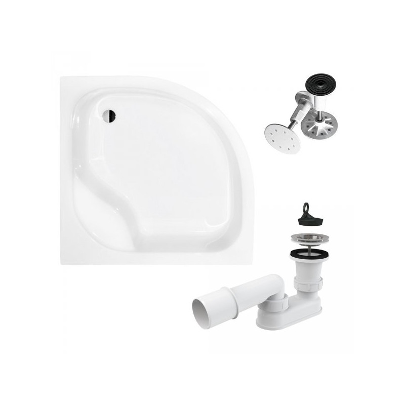 Luxusowy Brodzik Półokrągły Besco Diper I 80x80 z Syfonem Gratis!