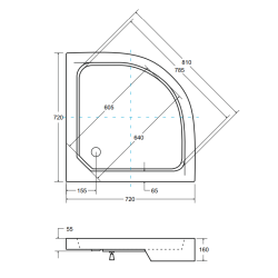 Brodzik Elegance 70 - Półokrągły Biały Komfort z Poziomowaniem