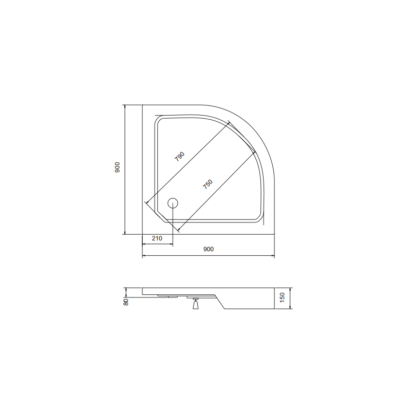 BESCO Alex 90x90 - Stylowy kompaktowy brodzik z syfonem, oszczędza miejsce i łatwo się czyści!