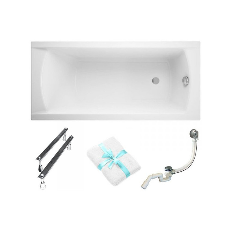 Stylowa wanna akrylowa Cersanit Korat 150x70 z akcesoriami - komfort i elegancja w Twojej łazience