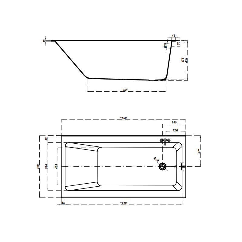 Luksusowa Wanna Akrylowa Cersanit Crea SLIM 150x75 - Zestaw Kompletnej Elegancji