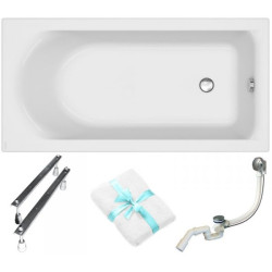 Elegancka wanna akrylowa CITY Cersanit 150x75 + gratis syfon, nogi i ręcznik
