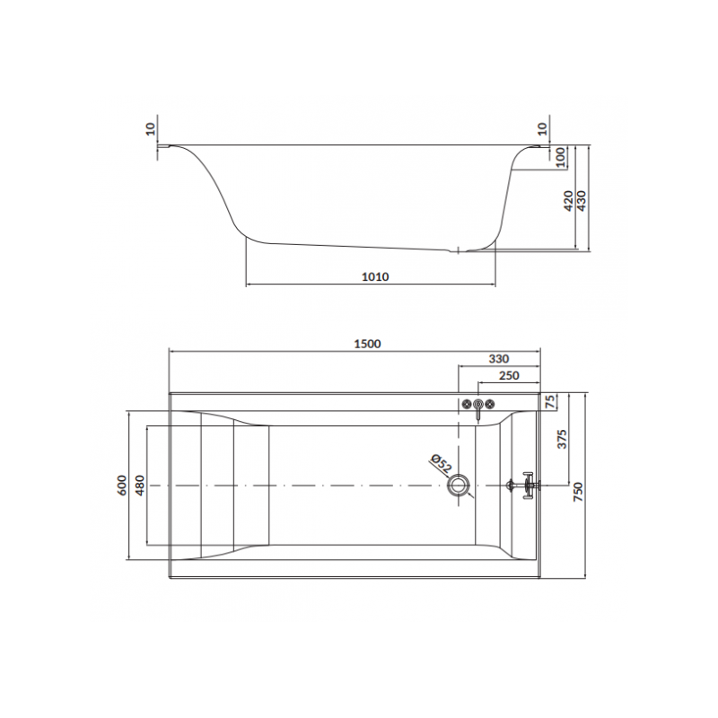 LARGA SLIM 150x75 cm: Wanna z Niskim Rantem, Ergonomia i Styl dla Twojej Łazienki
