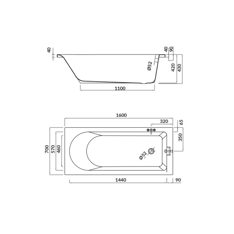 Relaksacyjna Wanna Cersanit Flavia 160x70 z Syfonem i Nóżkami + Ręcznik Gratis