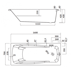 Cersanit Lana 160x70 - Stylowa wanna akrylowa z pełnym zestawem montażowym i gratis ręcznikiem