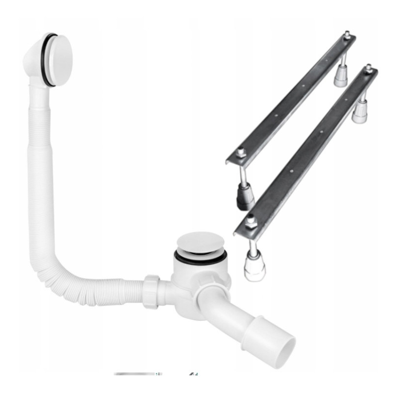 Elegancka wanna akrylowa Gracja 170x70 cm z syfonem click-clack biała