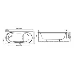 Elegancka wanna akrylowa Gracja 170x70 cm z syfonem click-clack biała