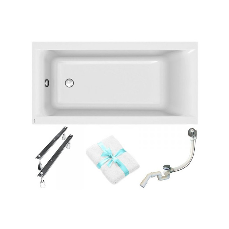 Luksusowa wanna akrylowa Cersanit LARGA SLIM 160x75 z syfonem, nogami i ręcznikiem gratis!