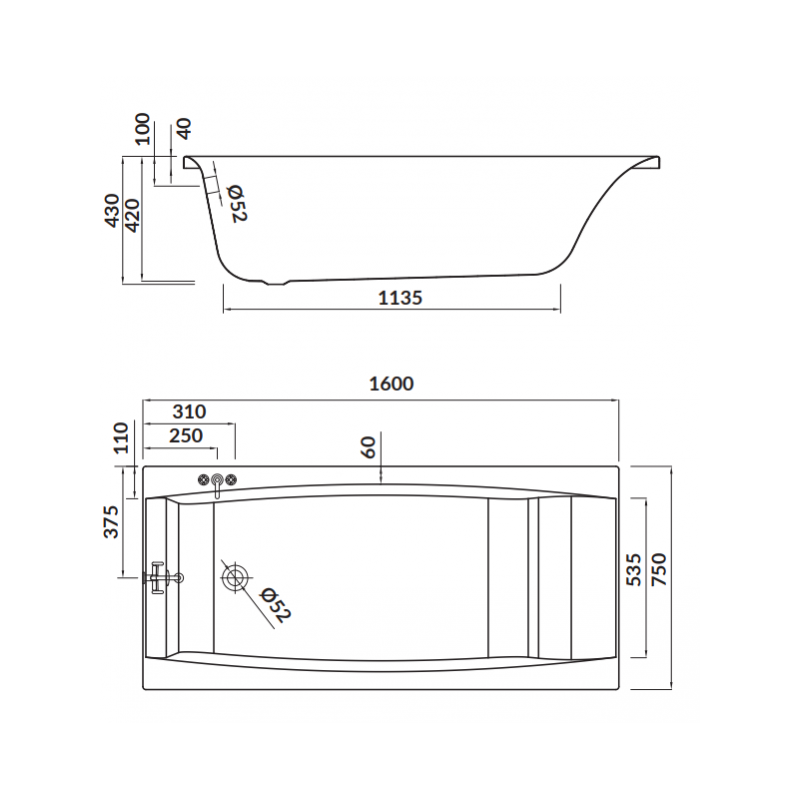 Cersanit Virgo 160x75 Wanna Akrylowa z Nóżkami i Syfonem + Ręcznik Gratis