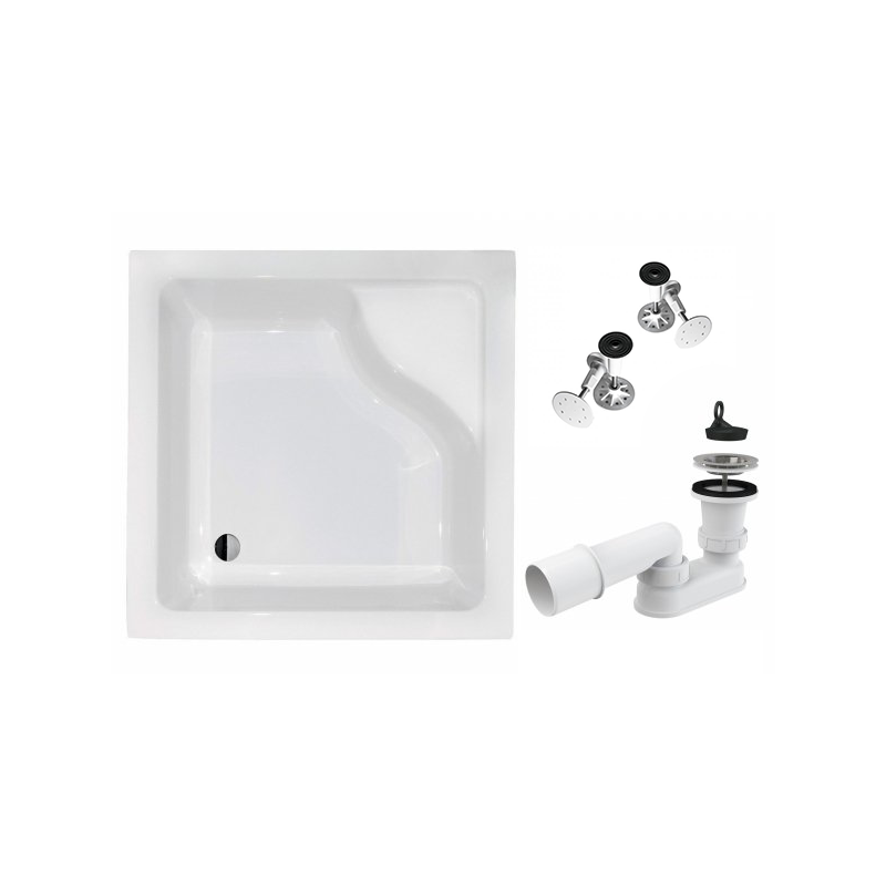 BESCO Igor Brodzik Głęboki 80x80 cm z Syfonem - Nowoczesna Łazienka, Wysoka Jakość