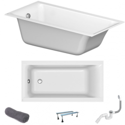 Luksusowa Wanna LARGA SLIM 160x75 cm z Syfonem Clik-Clack dla Nowoczesnej Łazienki