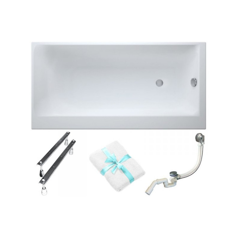 Elegancka Wanna Akrylowa Cersanit Smart 160x80 Lewa z Akcesoriami - Komfort i Styl w Łazience